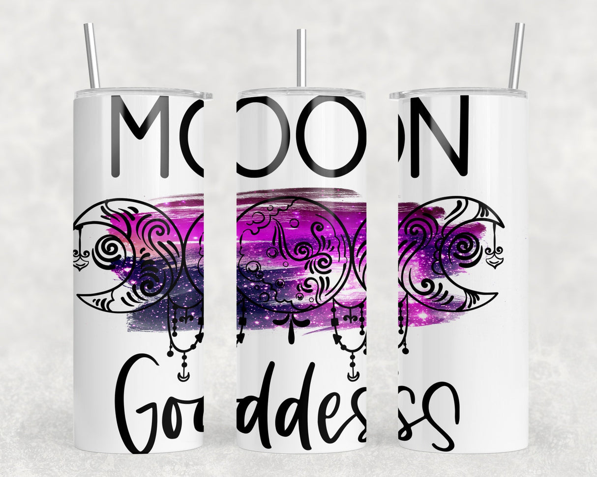 Moon Goddess - 20 oz Steel Skinny Tumbler - Optional Blue Tooth Speaker - Speaker Color will Vary by Rowdy Ridge Co