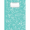 Marble Notebook A4: Turquoise Marble College Ruled Journal