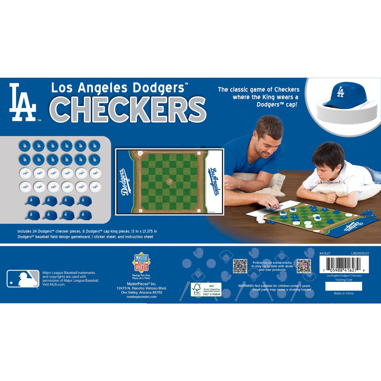 Los Angeles Dodgers Checkers Board Game by MasterPieces Puzzle Company INC