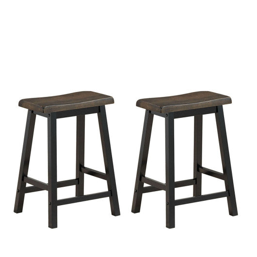 24 Inch Height Set of 2 Home Kitchen Dining Room Bar Stools-Gray