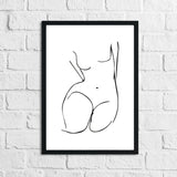 Naked Body Fine Line Work Bedroom Home Bathroom Wall Decor Print by WinsterCreations™ Official Store