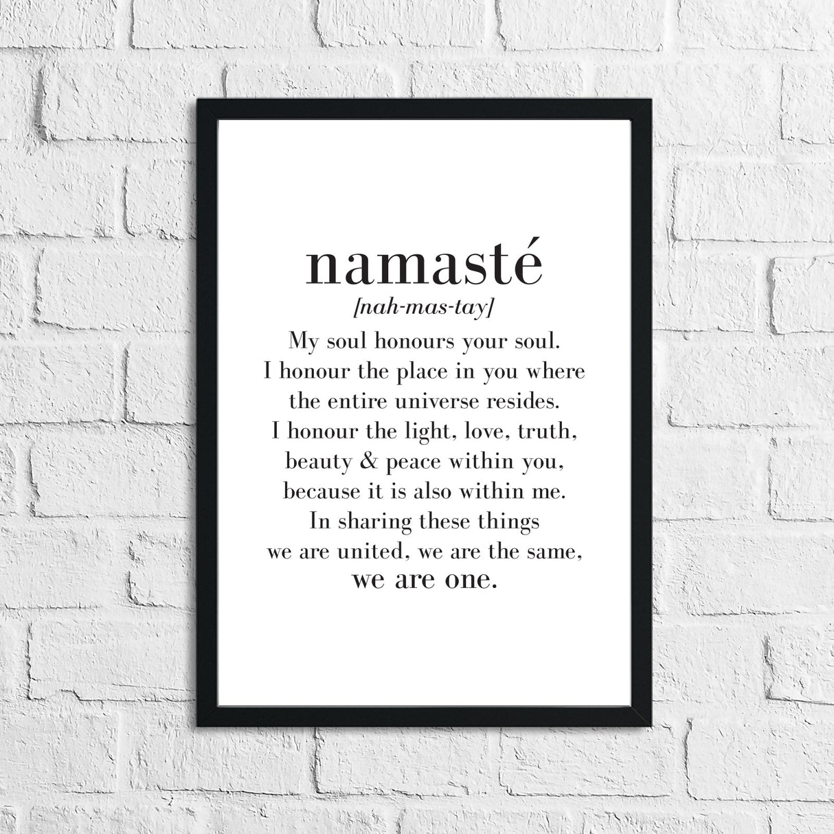 Namaste Definition Inspirational Wall Decor Quote Print by WinsterCreations™ Official Store