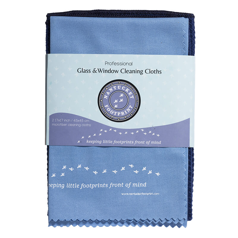 Microfiber Glass & Window Cleaning Cloths - 2 Cloths by Nantucket Spider & Nantucket Footprint