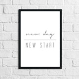 New Day New Start Inspirational Home Wall Decor Quote Print by WinsterCreations™ Official Store