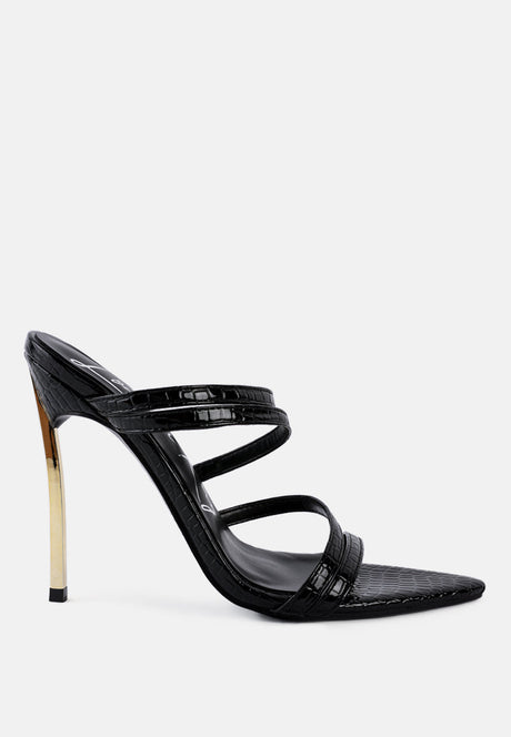 new affair croc strappy high heel sandals by London Rag