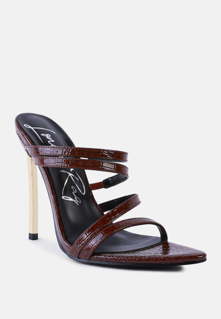 new affair croc strappy high heel sandals by London Rag