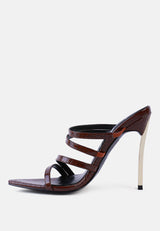 new affair croc strappy high heel sandals by London Rag