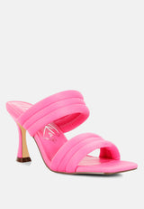 new crush quilted spool heel sandals by London Rag