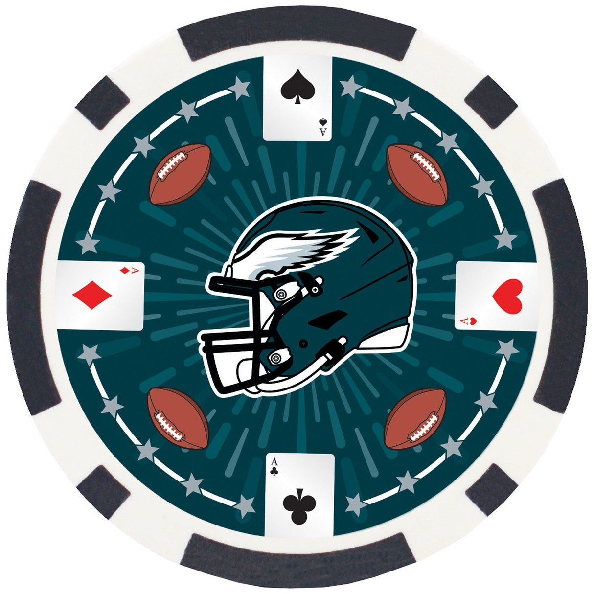 Philadelphia Eagles 100 Piece Poker Chips by MasterPieces Puzzle Company INC