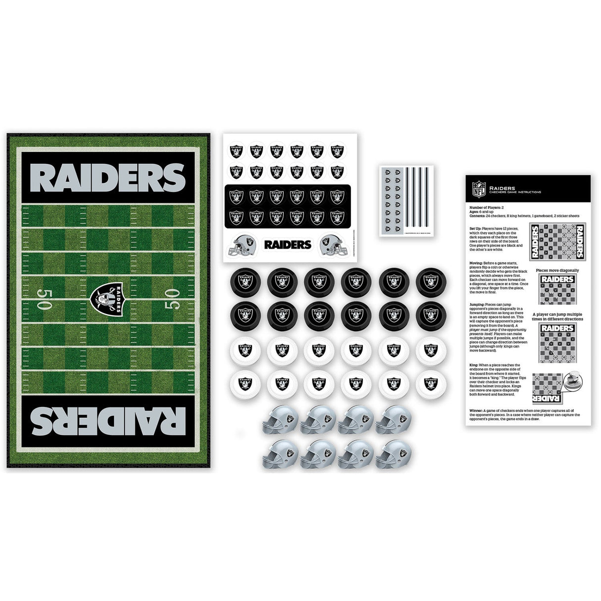 Las Vegas Raiders Checkers Board Game by MasterPieces Puzzle Company INC