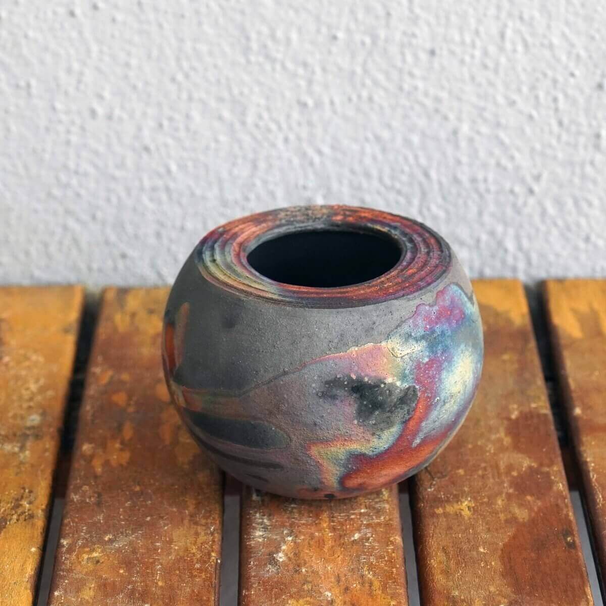 Nikko Ceramic Raku Pottery Vase by RAAQUU