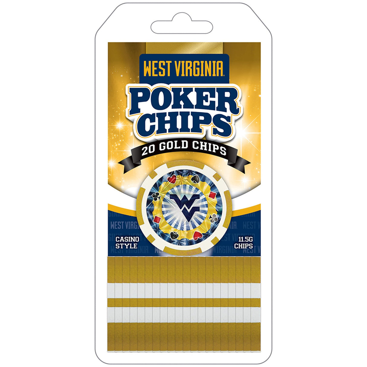 West Virginia Mountaineers 20 Piece Poker Chips by MasterPieces Puzzle Company INC