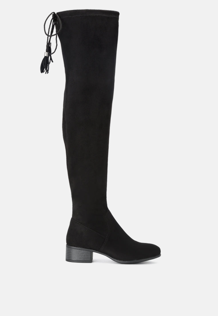 nople knee boots with drawstring by London Rag