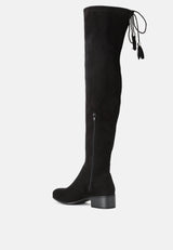 nople knee boots with drawstring by London Rag