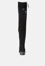 nople knee boots with drawstring by London Rag