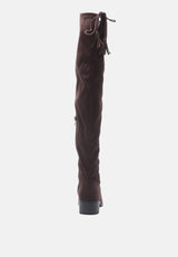 nople knee boots with drawstring by London Rag