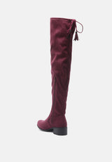 nople knee boots with drawstring by London Rag