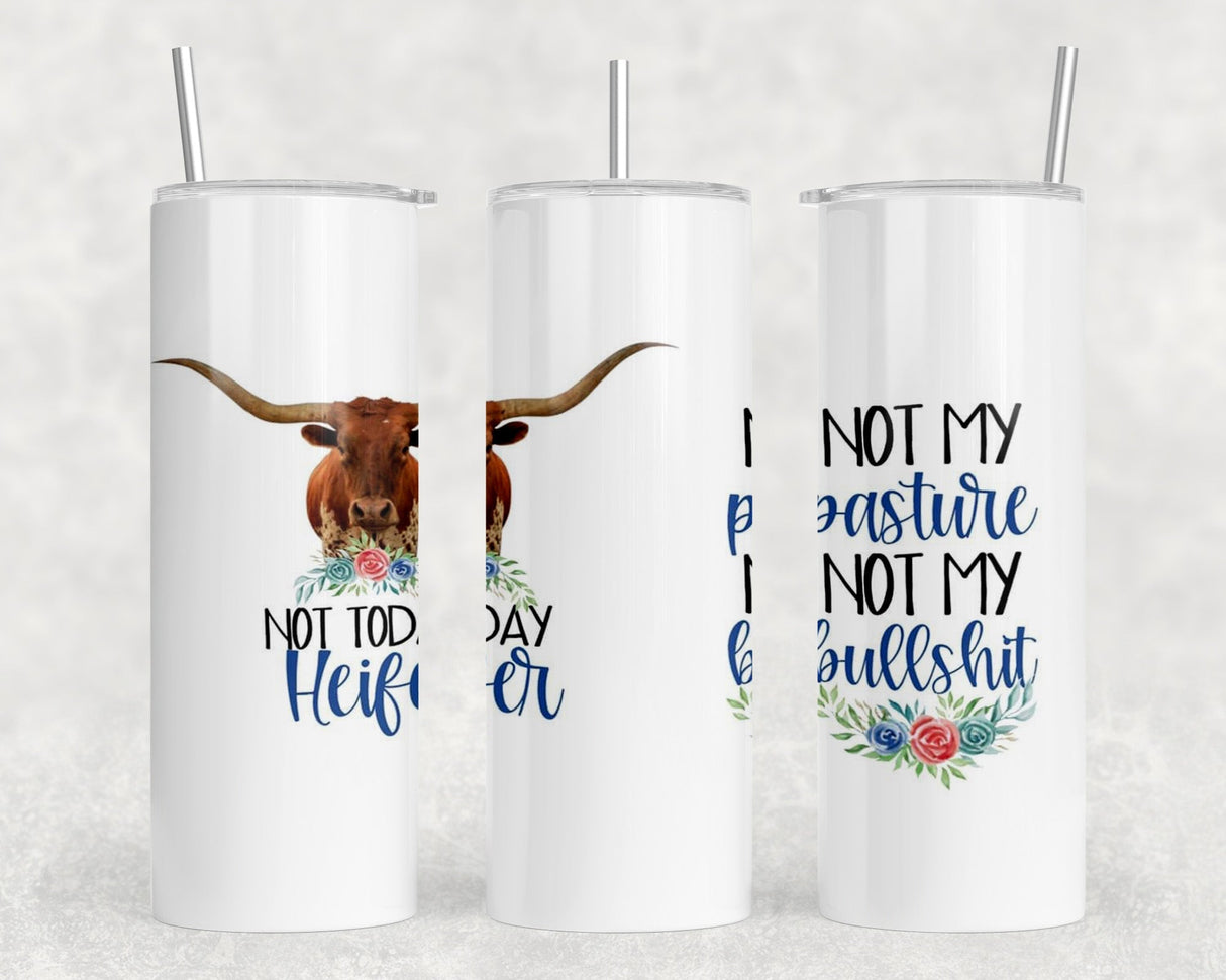 Not My Pasture Not My Bullshit - 20 oz Steel Skinny Tumbler - Optional Blue Tooth Speaker - Speaker Color will Vary by Rowdy Ridge Co