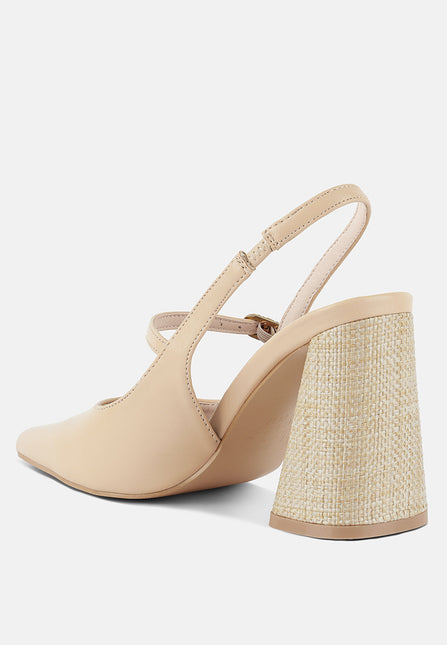 nougat flared heel party sandals by London Rag
