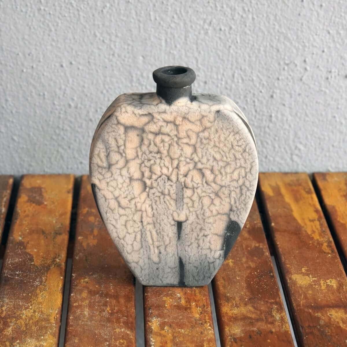 Nozomu Ceramic Raku Pottery Vase by RAAQUU