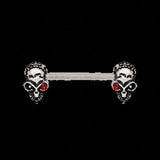 316L Stainless Steel Red Eye Alien Skull Nipple Bar by Fashion Hut Jewelry - Vysn