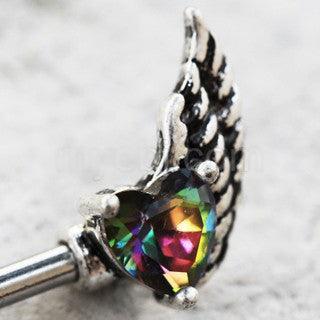 316L Surgical Steel Gothic Winged Heart Nipple Bar by Fashion Hut Jewelry - Vysn