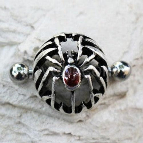 316L Stainless Steel Gothic Spider Dome Shape Nipple Shield by Fashion Hut Jewelry - Vysn