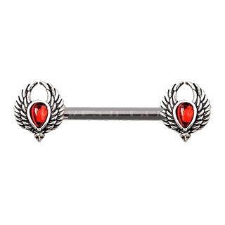 316L Stainless Steel Winged Blood Drop Nipple Bar by Fashion Hut Jewelry - Vysn