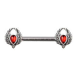 316L Stainless Steel Winged Blood Drop Nipple Bar by Fashion Hut Jewelry - Vysn