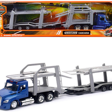 Freightliner Cascadia Auto Transporter Blue Metallic "Long Haul Trucker" Series 1/43 Diecast Model by New Ray