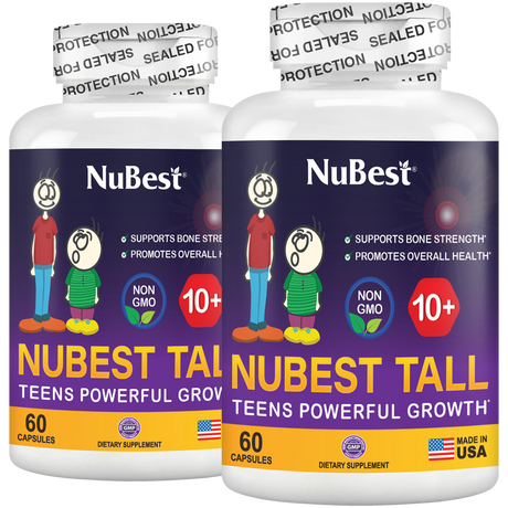 NuBest Tall 10+, Powerful Growth for Kids & Teens (10+), Milk Drinkers, 60 Capsules by NuBest Nutrition®