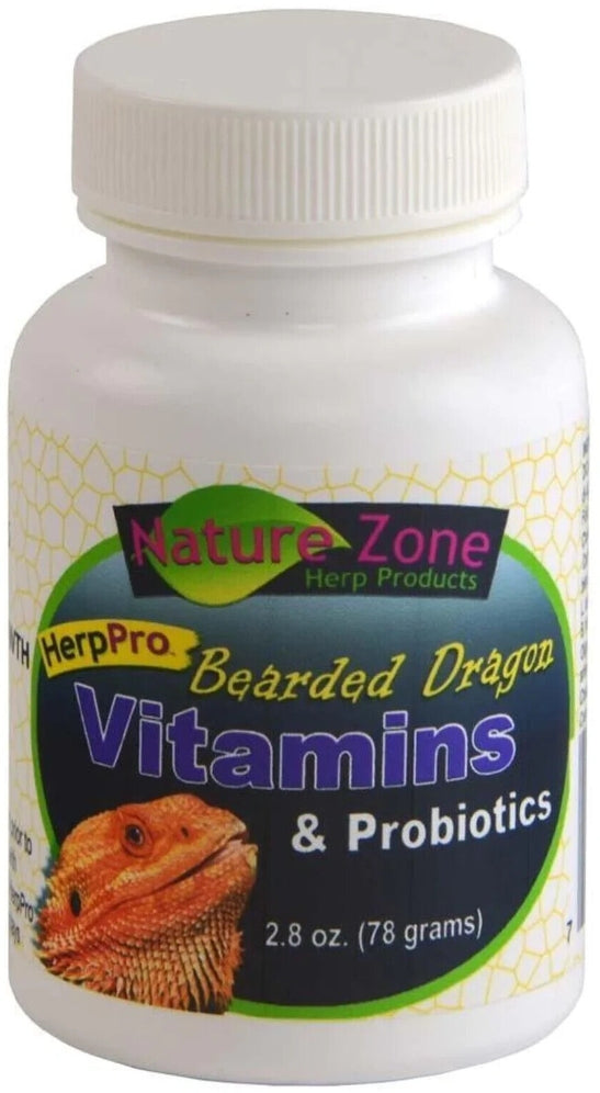 Nature Zone Herp Pro Bearded Dragon Vitamins & Probiotics for Optimal Health & Color Development by Dog Hugs Cat