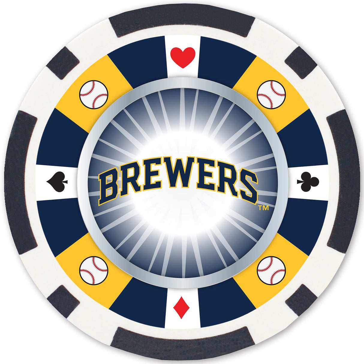 Milwaukee Brewers 100 Piece Poker Chips by MasterPieces Puzzle Company INC