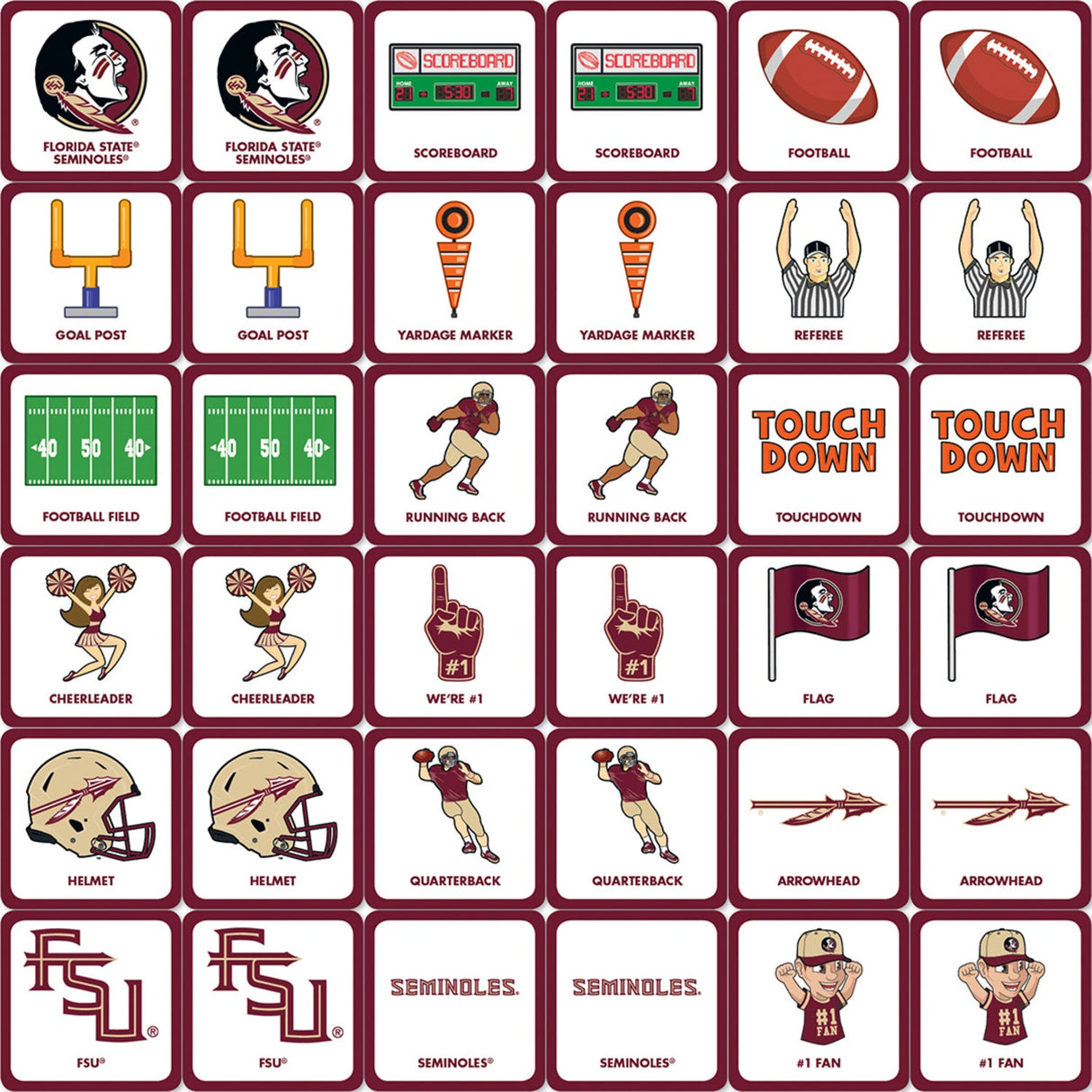 Florida State Seminoles Matching Game by MasterPieces Puzzle Company INC