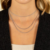 Classic Thin Tennis Necklace by By Adina Eden