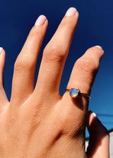 Opal Hammered Gold Ring by Toasted Jewelry