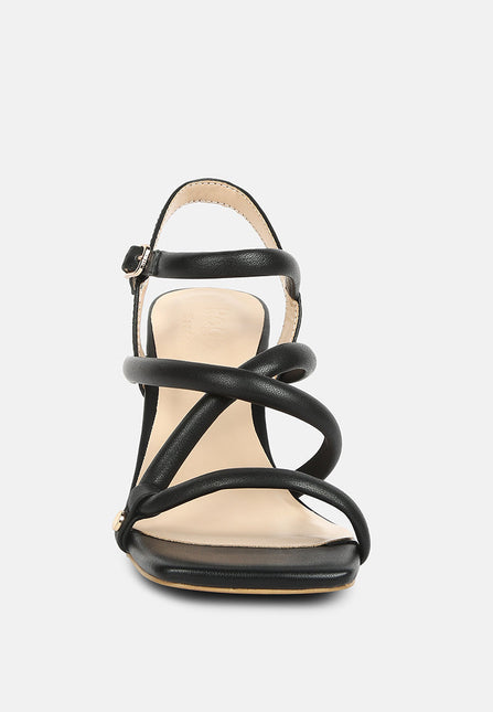 artha open square toe block heel sandals by London Rag