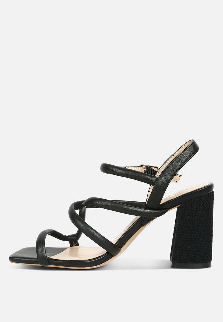 artha open square toe block heel sandals by London Rag