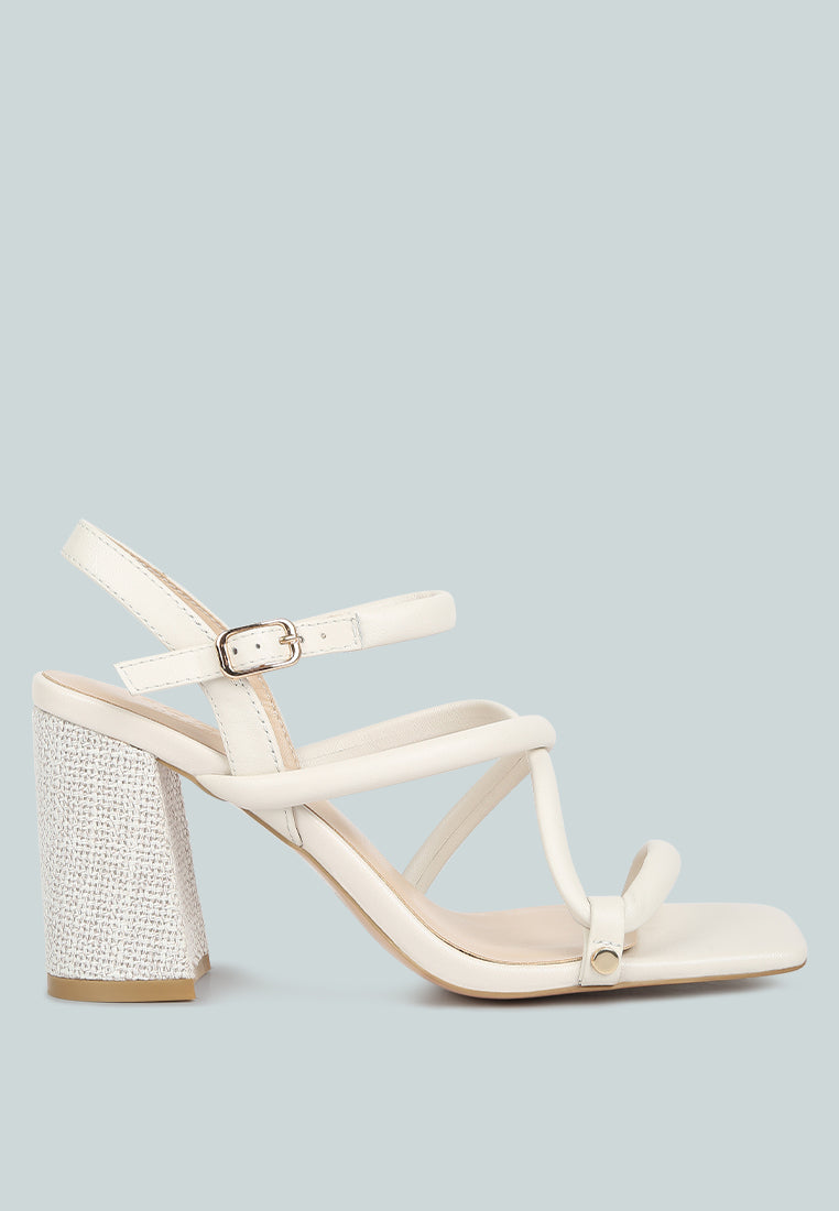 artha open square toe block heel sandals by London Rag