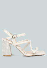 artha open square toe block heel sandals by London Rag