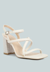 artha open square toe block heel sandals by London Rag