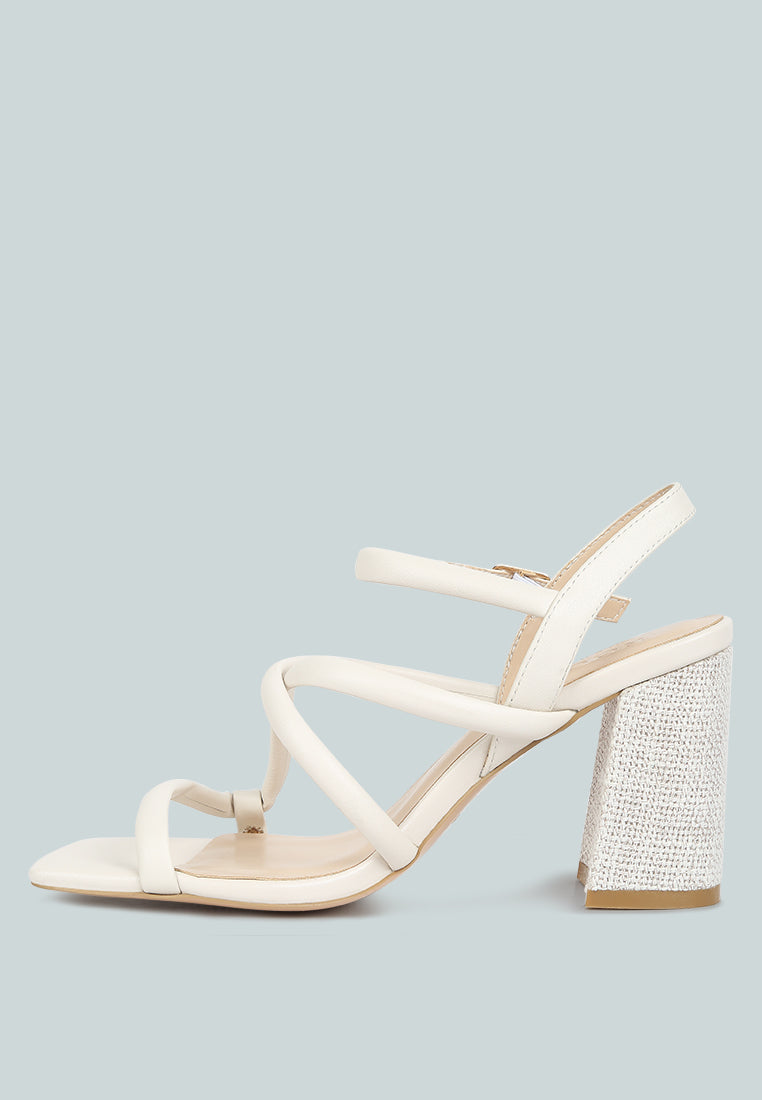 artha open square toe block heel sandals by London Rag