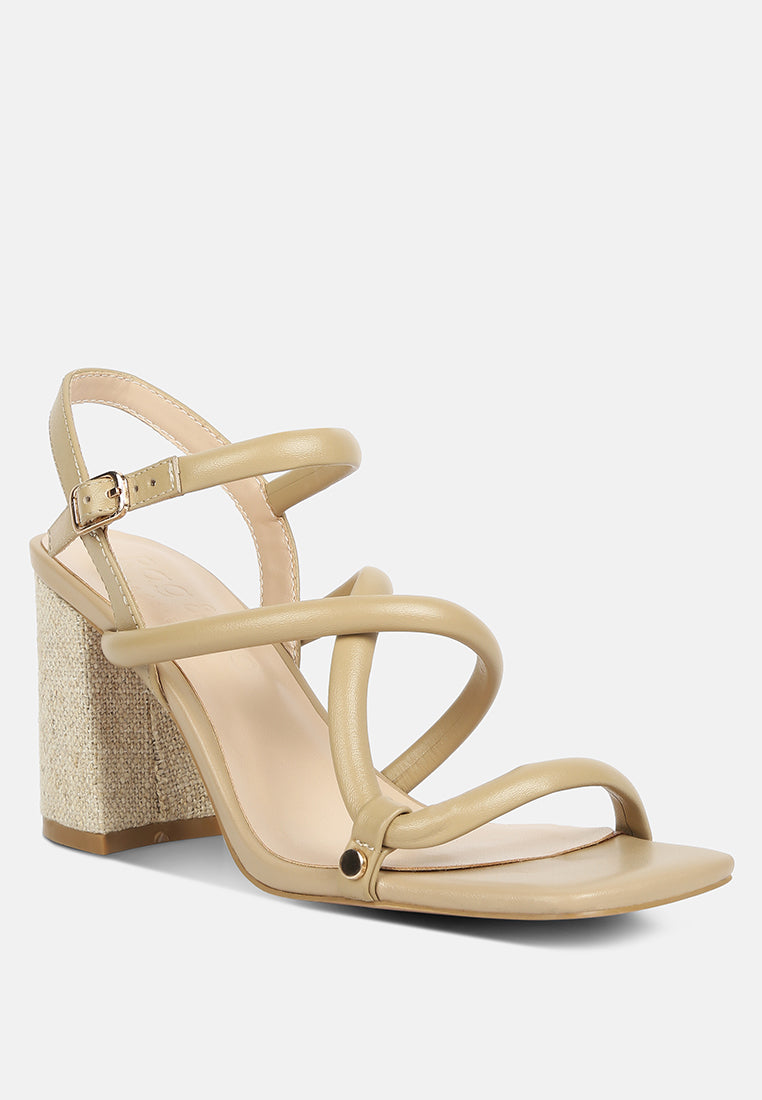 artha open square toe block heel sandals by London Rag