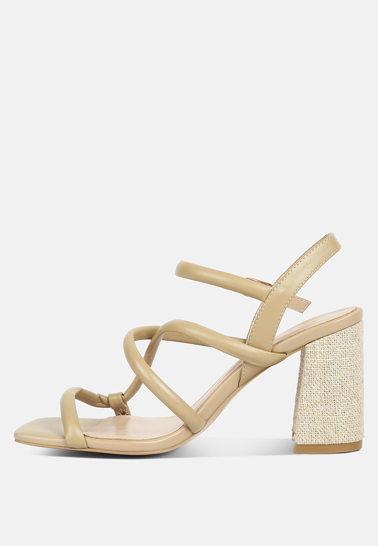 artha open square toe block heel sandals by London Rag