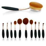 Beauty Experts Set of 10 Oval Beauty Brushes by VistaShops