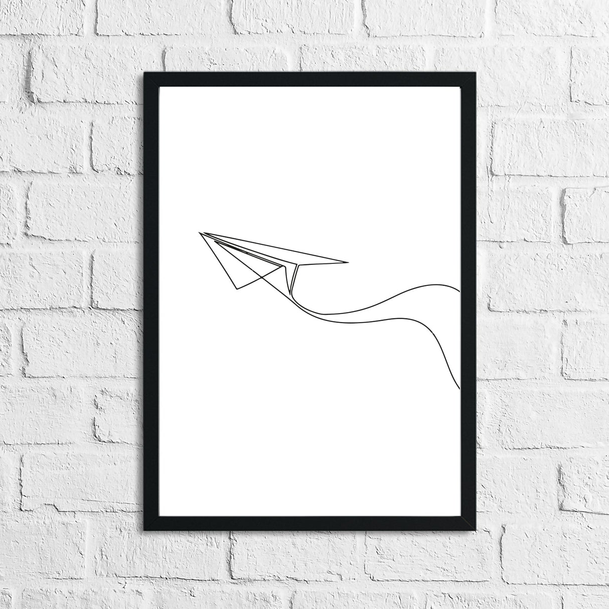 Simple Paper Plane Line Work Bedroom Wall Decor Print by WinsterCreations™ Official Store