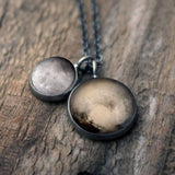 Pluto and Charon Layered Space Necklace by Yugen Handmade