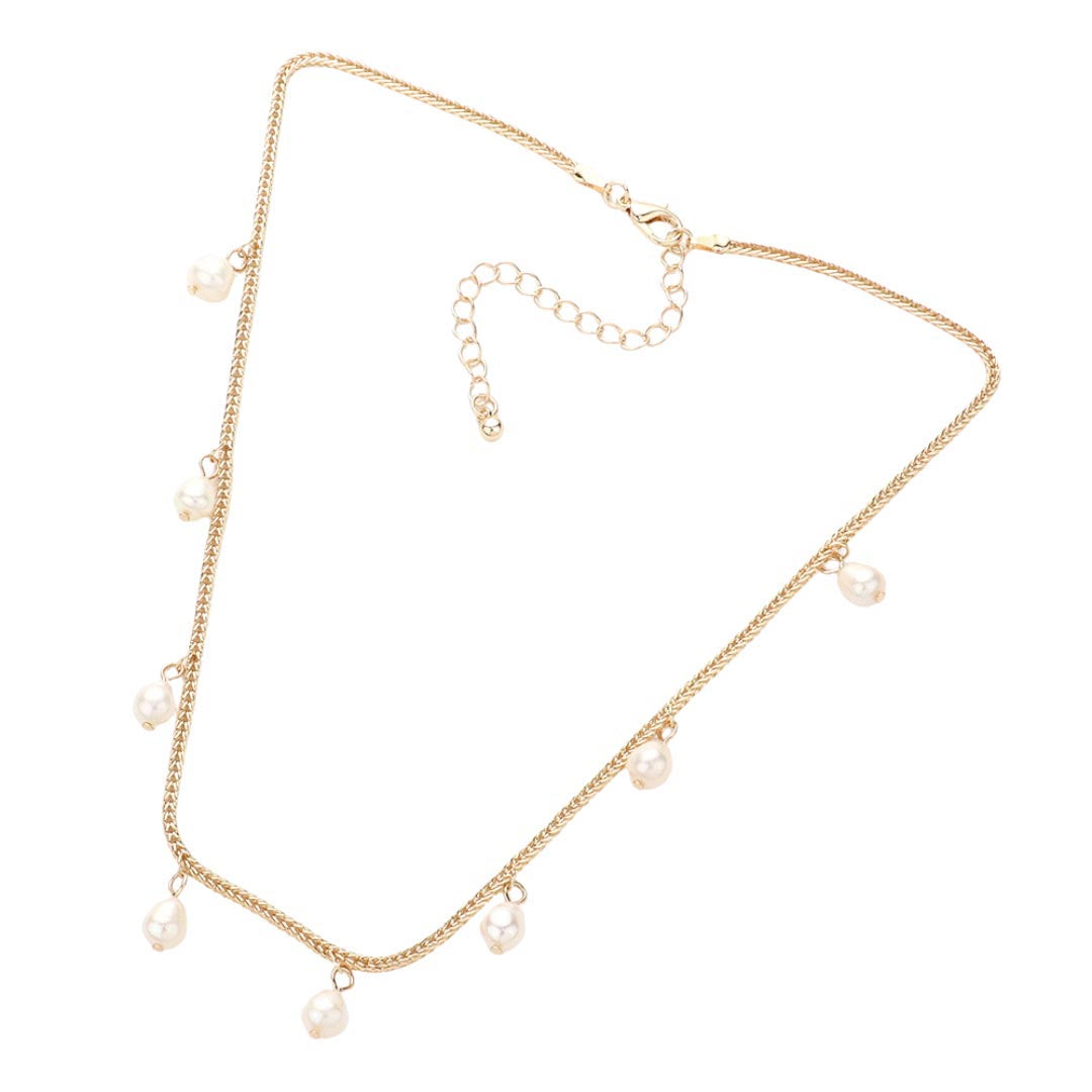 Pearl Station Necklace by Madeline Love