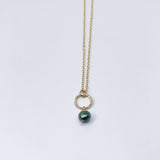 Pearl Drop Charm Necklace by Jennifer Cervelli Jewelry