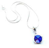 Silver Plated 'September Birthstone' Sapphire Colored Crystal Pendant Necklace by Liberty Charms USA